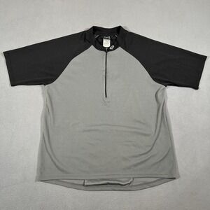 Fox Racing 1/4 Zip Jersey‎ Shirt Mens L Gray Black Performance BMX Dirt Bike MTB